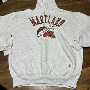 Vintage 90s Russell Athletic University Of Maryland‎ Terrapins Hoodie USA XL